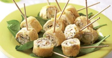 Rollitos de tortilla rellenos de pavo Rollitos de tortilla rellenos de pavo