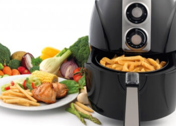 Tabla para cocinar alimentos con la Health Fryer freidora SALTER Health 1300 W con pdf